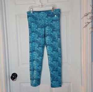Vineyard Vines Performance Blue Watercolor Compression Leggings NWOT
